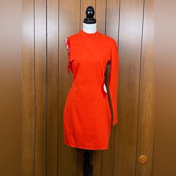 STAUD Beaded Mini Bodycon Dress size XL - Picture 5 of 13